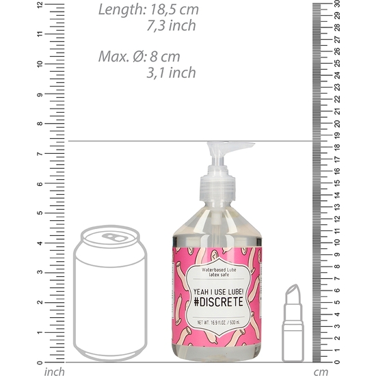 WATERBASED LUBE - YEAH I USE LUBE DISCRETE - 500 ML image 1