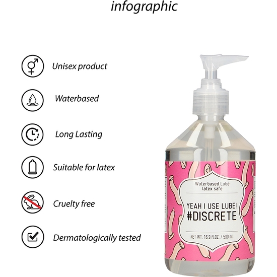 WATERBASED LUBE - YEAH I USE LUBE DISCRETE - 500 ML image 4