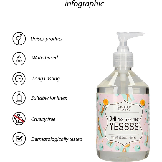 CLIMAX LUBRICANTE - OH! YES, YES ,YES YESSSS - 500 ML image 4