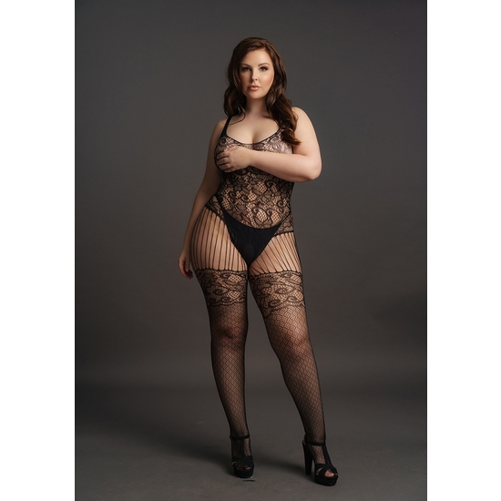 LE DESIR LACE AND FISHNET BODYSTOCKING - BLACK  image 4