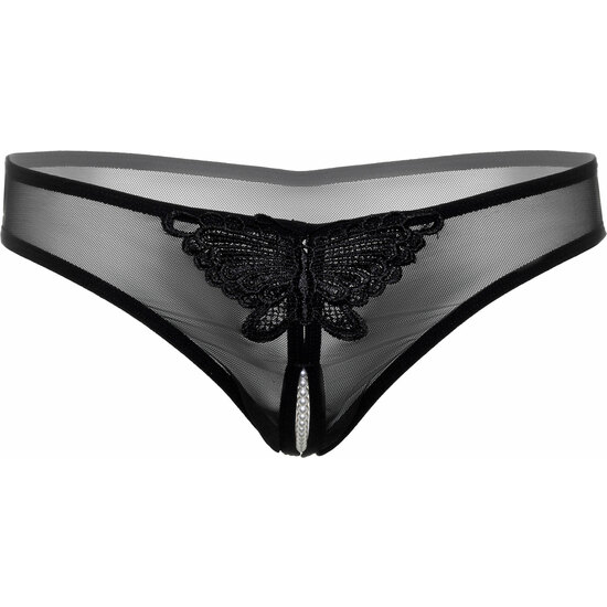 DARING INDRA CROTCHLESS BEADED THONG-BLACK image 4