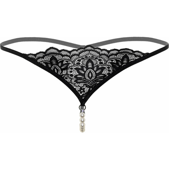 DARING PEARL BEADED G-STRING - BLACK image 4