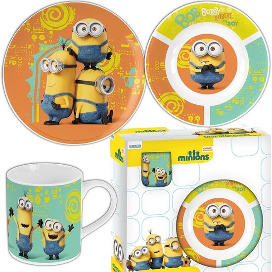 SET DESAYUNO MINIONS 3 PIEZAS CERAMICA image 0