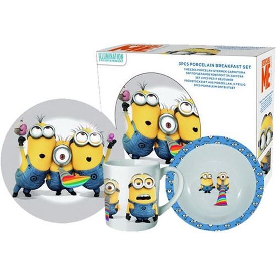 SET DESAYUNO MINIONS CERAMICA 3 PIEZAS image 0