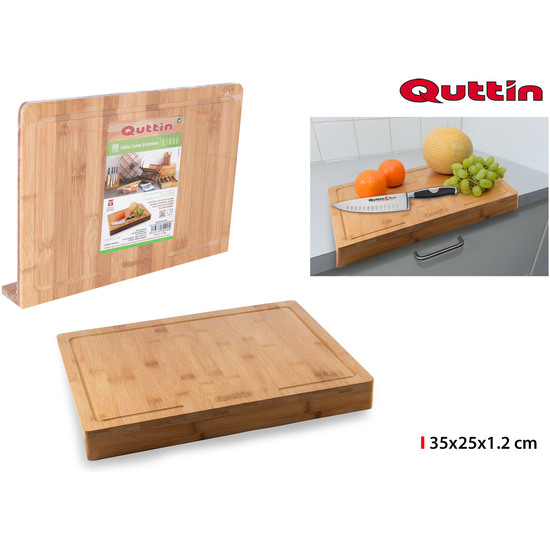 TABLA CORTAR BAMBU BORDE 35X25X1.2CM QUTTIN image 0