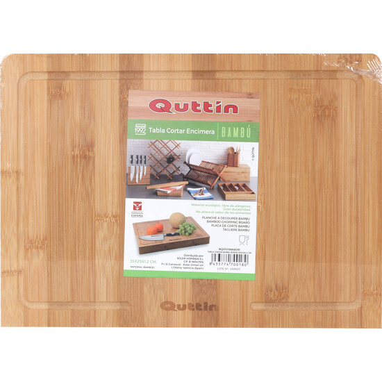 TABLA CORTAR BAMBU BORDE 35X25X1.2CM QUTTIN image 3