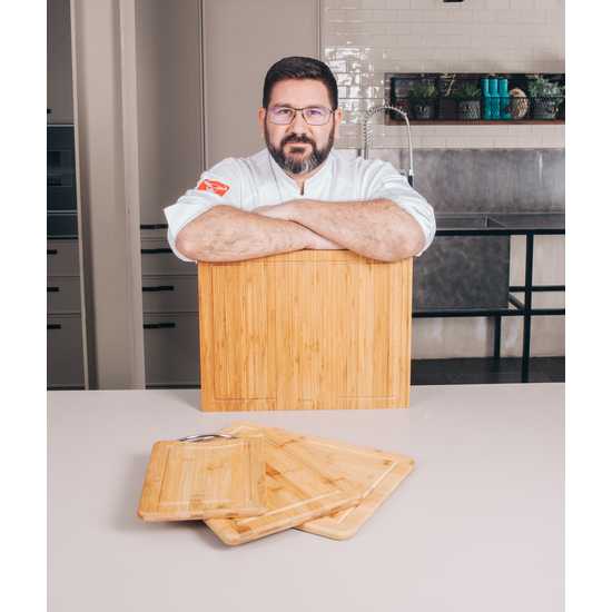 TABLA CORTAR BAMBU/MET. 50X35X1.5CM QUTTIN image 2