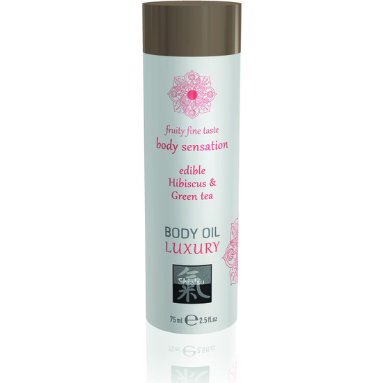 SHIATSU LUXURY BODY OIL EDIBLE - HIBISKUS & GREEN TEA 75ML image 0