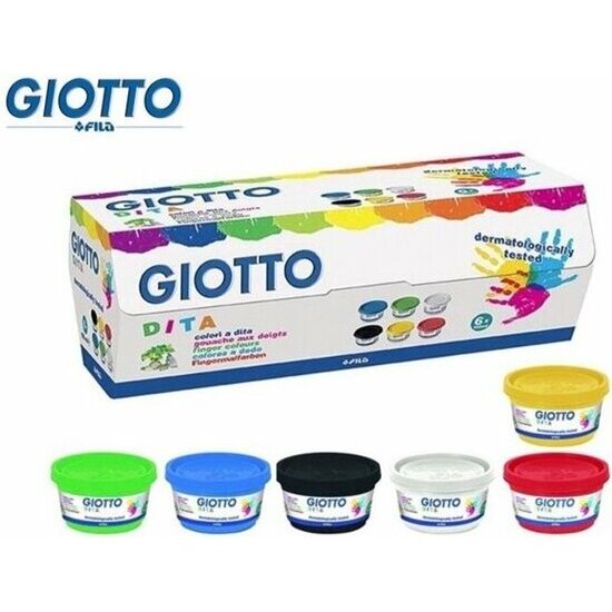 PINTURA DE DEDOS 100ML GIOTTO CAJA 6 BOTES image 0