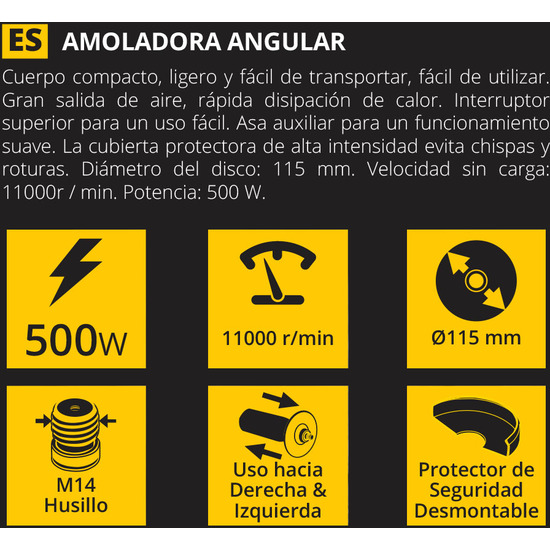 AMOLADORA ANGULAR 500W 11000rpm image 6