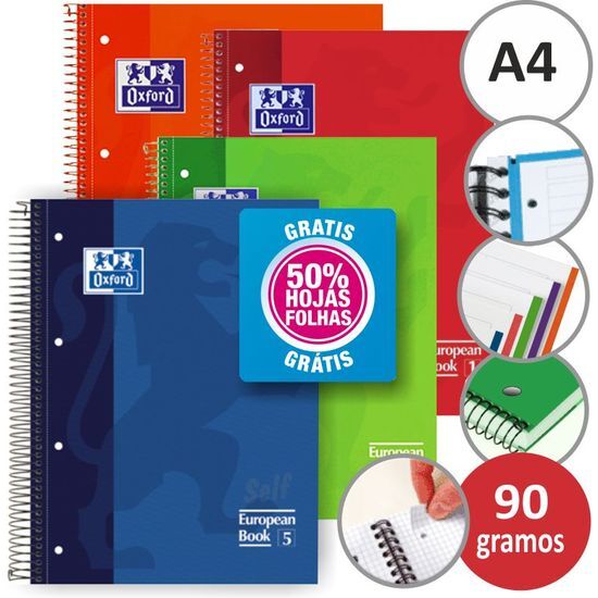 CUADERNO MULTIPERFORADO OXFORD - 120 HOJAS CUADROS 5 MM image 0