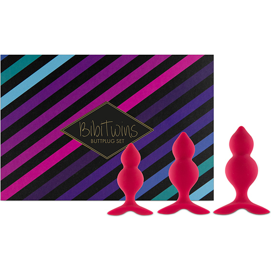 FEELZTOYS - BIBI TWIN BUTT PLUG SET 3 PCS PINK image 0