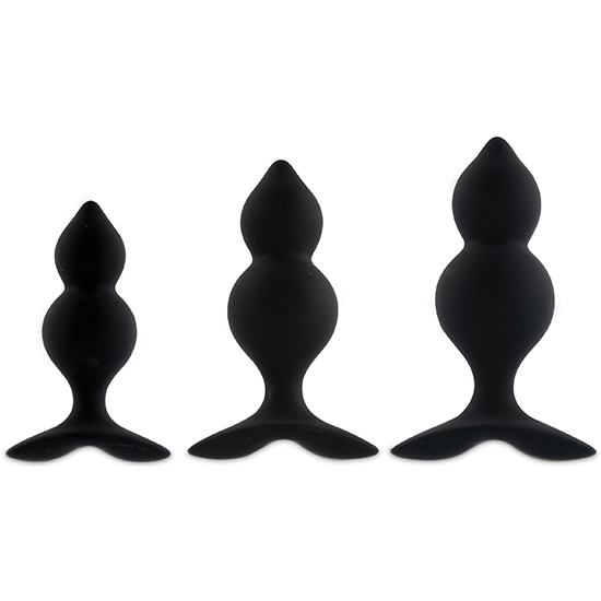 FEELZTOYS - BIBI TWIN BUTT PLUG SET 3 PCS BLACK image 1