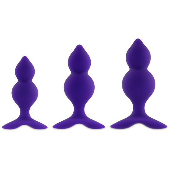 FEELZTOYS - BIBI TWIN BUTT PLUG SET 3 PCS PURPLE image 1