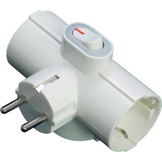 ADAPTADOR DE 3 TOMAS CON INTERRUPTOR image 0