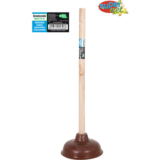 WOODEN PLUNGER 42CM SUPERNET image 0